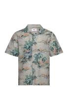 Didcot Ss Shirt Scenic Blue Designers Shirts Short-sleeved Grey Wax London
