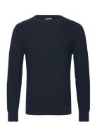 Arthur Knit Org Cotton Designers Knitwear Round Necks Navy J. Lindeberg