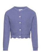 Button Knit Cardigan Tops Knitwear Cardigans Blue Mango