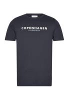 Copenhagen Print Tee S/S Tops T-Kortærmet Skjorte Navy Lindbergh