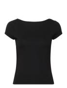 Soft Touch Low Back Top Tops T-shirts & Tops Short-sleeved Black Gina Tricot