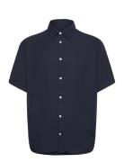 Reg Ss Light Tencel Shirt Designers Shirts Short-sleeved Navy J. Lindeberg
