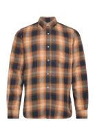 Checked Flannel Tops Shirts Casual Orange French Connection