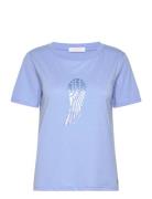 T-Shirt With Wing Tops T-shirts & Tops Short-sleeved Blue Coster Copenhagen