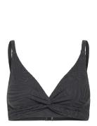 Lucca Top Jacquard Swimwear Bikinis Bikini Tops Triangle Bikinitops Black Missya
