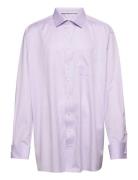 Men's Shirt: Business Dobby Tops Shirts Casual Purple Eton