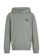 Small Monogram Hoodie Tops Sweatshirts & Hoodies Hoodies Green Calvin Klein