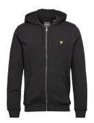 Zip Through Hoodie Tops Sweatshirts & Hoodies Hoodies Black Lyle & Scott