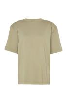 Jersey Essence Drape Tee Tops T-shirts & Tops Short-sleeved Khaki Green Mads Nørgaard