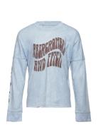 Kids Girls Graphics Tops T-shirts Long-sleeved T-Skjorte Blue Abercrombie & Fitch