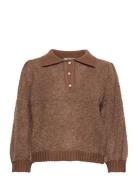 Yrsa Pullover With Collar Tops Knitwear Jumpers Brown Noa Noa