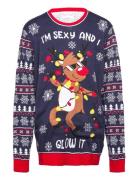 Sexy And I Glow It Tops Knitwear Round Necks Multi/patterned Christmas Sweats