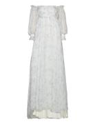 Amelia Off-The-Shoulder Organza Bridal Gown Maxikjole Festkjole White Malina