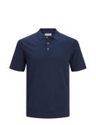 Jjeemil Knit Polo S/S Sn Tops Knitwear Short Sleeve Knitted Polos Navy Jack & J S