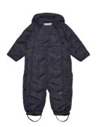 Suit Quilted Aop Outerwear Coveralls Snow-ski Coveralls & Sets Navy Minymo