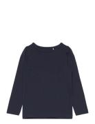 Nmfviline Ls Slim Top Tops T-shirts Long-sleeved T-Skjorte Navy Name It