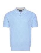 Ventar Tops Knitwear Short Sleeve Knitted Polos Blue Ted Baker London