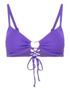 Eclipse Rib Heart Croptop Swimwear Bikinis Bikini Tops Triangle Bikinitops Purple Hunkemöller