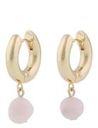 Sanna Round Pendant Ear Accessories Jewellery Earrings Hoops Gold SNÖ Of Sweden