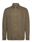 Slhregowen-Jobo Tencel Shirt Ls Tops Shirts Casual Khaki Green Selected Homme