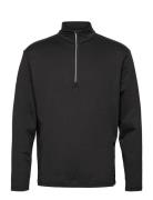 Mens Dunbar Halfzip Fleece Sport T-Langærmet Skjorte Black Abacus