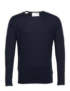 Slhrome Ls Knit Crew Neck Noos Tops Knitwear Round Necks Navy Selected Homme