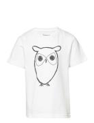 Regular Big Owl T-Shirt - Gots/Vega Tops T-Kortærmet Skjorte White Knowledge Cotton Apparel