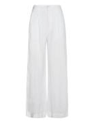 Denise Linen Trousers Bottoms Trousers Wide Leg White Gina Tricot