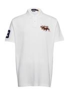 Custom Slim Fit Triple-Pony Polo Shirt Tops Polos Short-sleeved White Polo Ralph Lauren