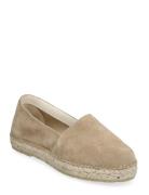 Slfhella Suede Espadrilles Espadrillos Flade Sandal Beige Selected Femme