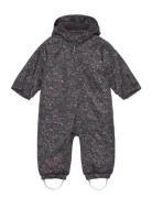 Coverall - Aop Outerwear Coveralls Snow-ski Coveralls & Sets Black Color Kids