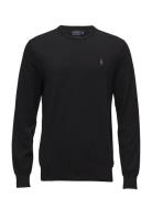 Slim Fit Cotton Sweater Tops Knitwear Round Necks Black Polo Ralph Lauren