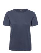 Slcolumbine Crew-Neck T-Shirt Ss Tops T-shirts & Tops Short-sleeved Navy Soaked In Luxury