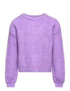 Vmella Ls O-Neck Pullover Ga Girl Noos Tops Knitwear Pullovers Purple Vero Moda Girl