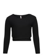 Kognessa L/S Cut Out Top Box Jrs Tops T-shirts Long-sleeved T-Skjorte Black Kids Only