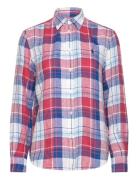 Relaxed Fit Linen Shirt Tops Shirts Long-sleeved Multi/patterned Polo Ralph Lauren