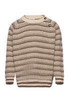 O-Neck Light Nordic Knit Sweater Tops Knitwear Pullovers Brown Petit Piao