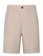 Flint Wide Slub Yarn Shorts - Gots/ Bottoms Shorts Casual Beige Knowledge Cotton Apparel