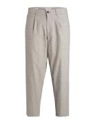 Jpstbill Jjdave Linen Blend Tap. Crop Bottoms Trousers Casual Beige Jack & J S