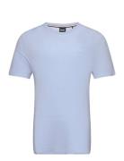 Rib T-Shirt Tops T-Kortærmet Skjorte Blue BOSS