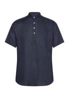 Bs Hobart Casual Modern Fit Shirt Tops Shirts Short-sleeved Navy Bruun & Stengade