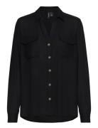 Vmbumpy L/S Shirt New Wvn Ga Noos Tops Shirts Long-sleeved Black Vero Moda