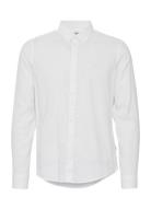 Cfanton 0053 Bd Ls Linen Mix Shirt Tops Shirts Casual White Casual Friday