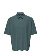 Onsboyy Life Rlx Recy Pleated Ss Shirt Tops Shirts Short-sleeved Green ONLY & SONS