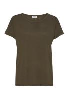 Fenya Modal Tee Tops T-shirts & Tops Short-sleeved Khaki Green MSCH Copenhagen
