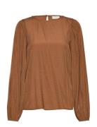 Kacatia Blouse Tops Blouses Long-sleeved Brown Kaffe