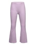 Leggings Flare Rib W Frill Edg Bottoms Trousers Purple Lindex