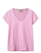 Mmtulli V-Ss Basic Tee Tops T-shirts & Tops Short-sleeved Pink MOS MOSH