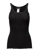 Rwbelle U-Neck Strap Elastic Top Tops T-shirts & Tops Sleeveless Black Rosemunde