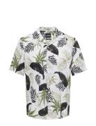 Onswayne Life Aop Ss Viscose Shirt Noos Tops Shirts Short-sleeved White ONLY & SONS